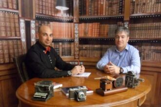 El Lobo Estepario. Raúl Tristán (izda.) entrevista a Michel Suñén (dcha.)