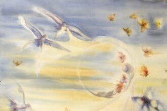 Acuarela de Carmen Berges. 'Vistiendo la Luna'.